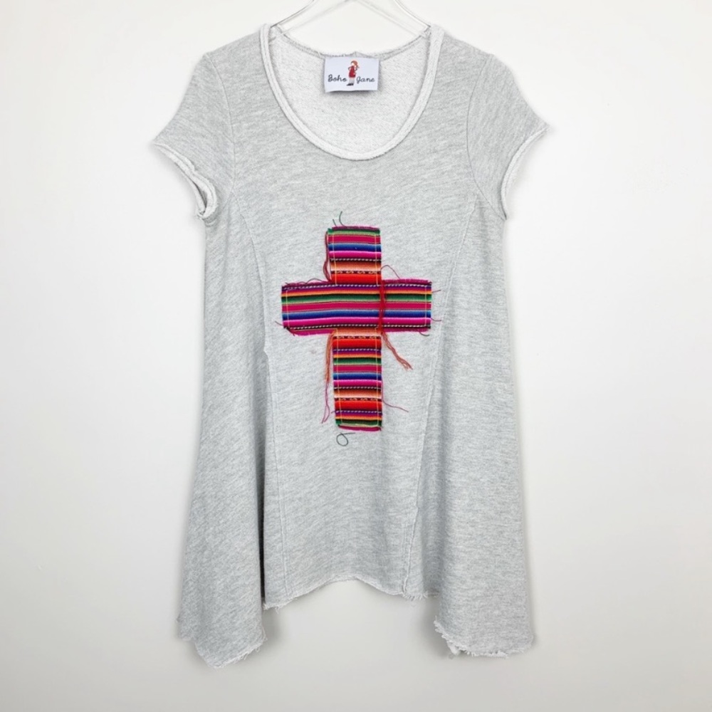 Boho Jane Serape Cross Sweatshirt Dress